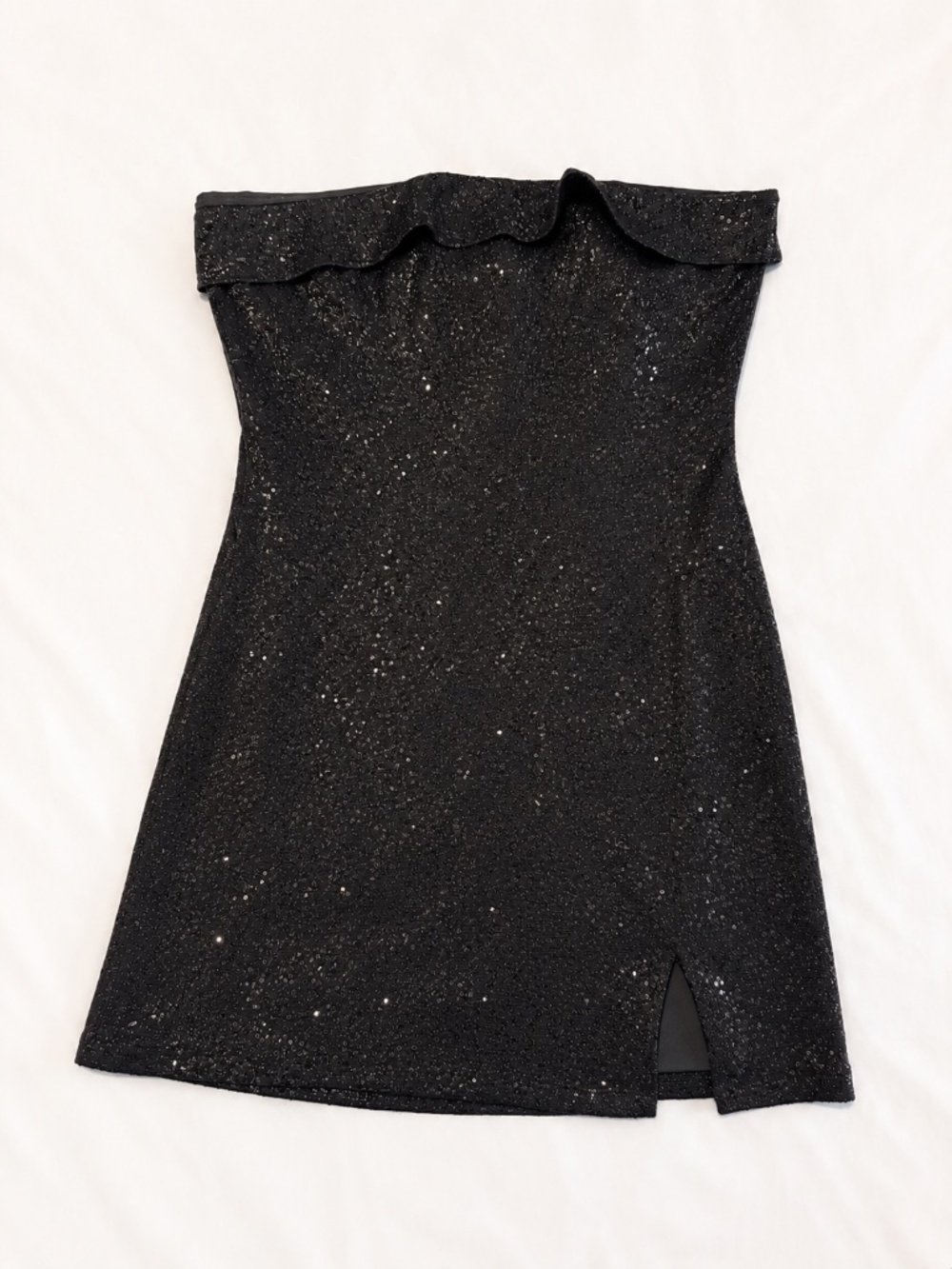 Altar'd State Black Sequin Strapless Mini Dress | Women's Large